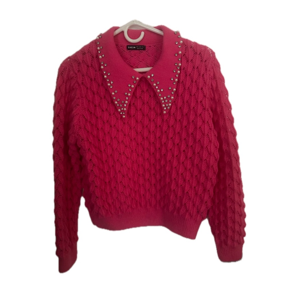 SHEIN Vibrant Pink Knit Top